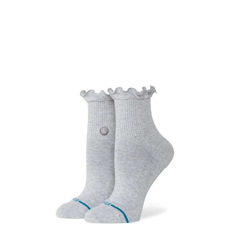 Stance Womens Ruffle Icon Quarter Sock - Heather Grey sold by Sun Diego Boardshops