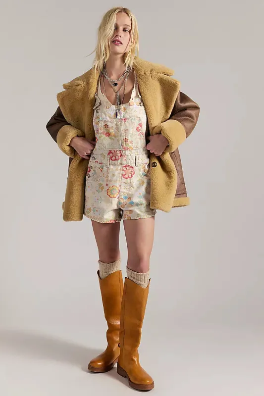 Free People We The Free Ziggy Printed Shortalls - Sun Drenched Combo made by Free People