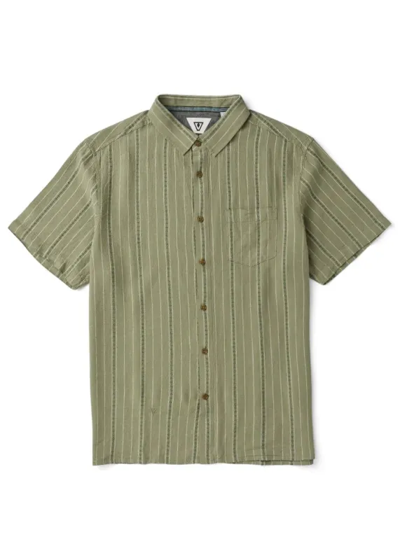 Vissla Linen Pin Short Sleeve Shirt - Sage sold by Sun Diego Boardshops