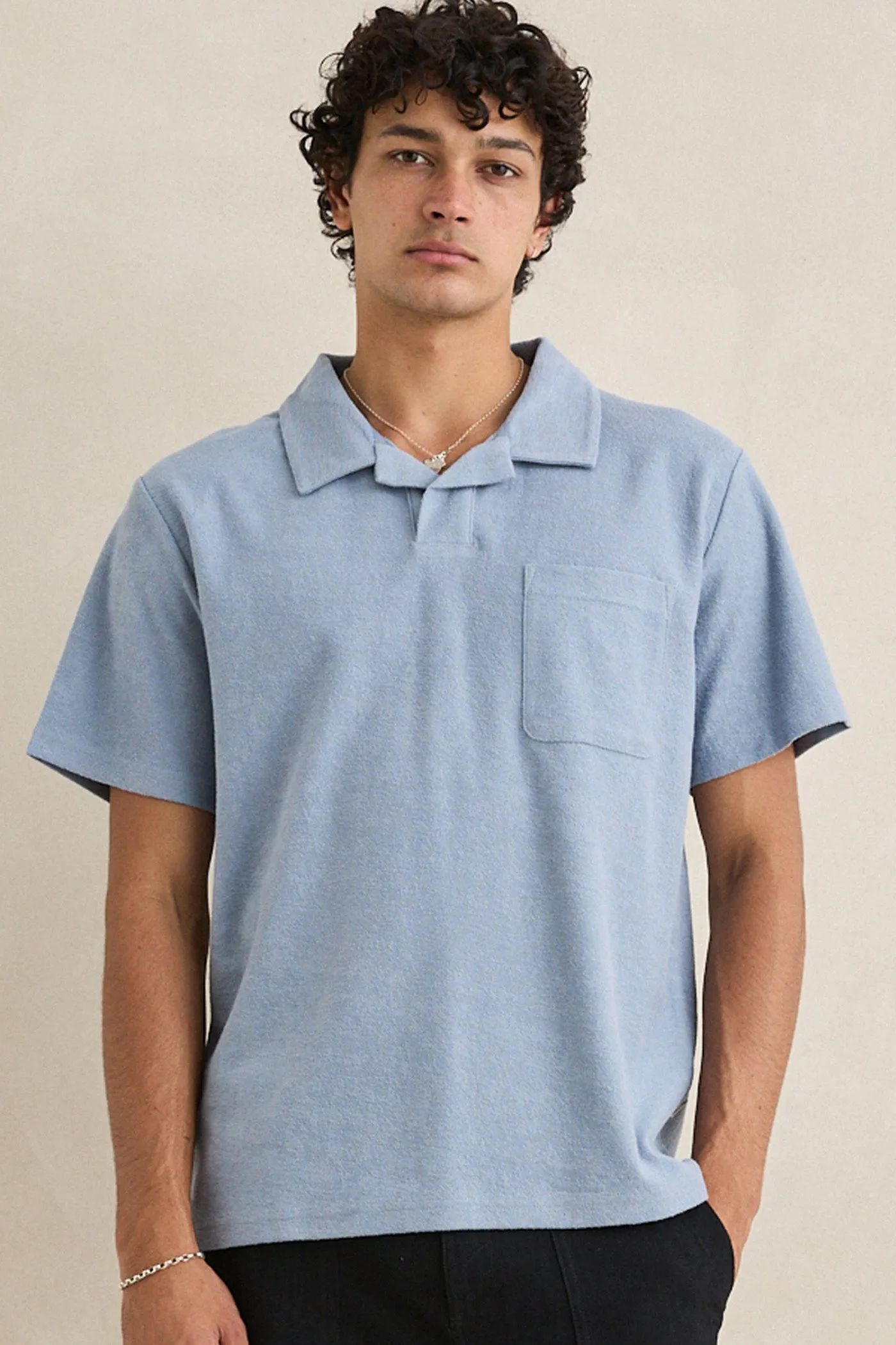 Rhythm Men's Vintage Terry Polo Blue - Blue sold by Sun Diego Boardshops product image thumbnail 2
