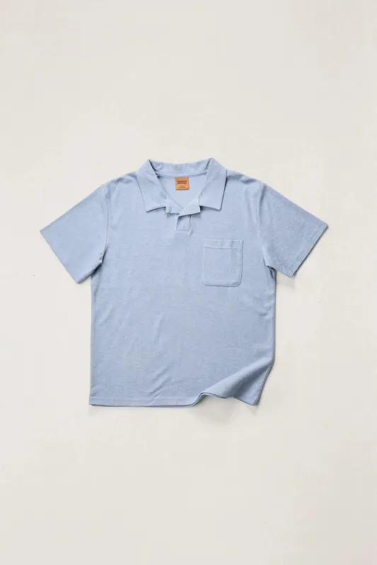 Rhythm Men's Vintage Terry Polo Blue - Blue made by Rhythm.