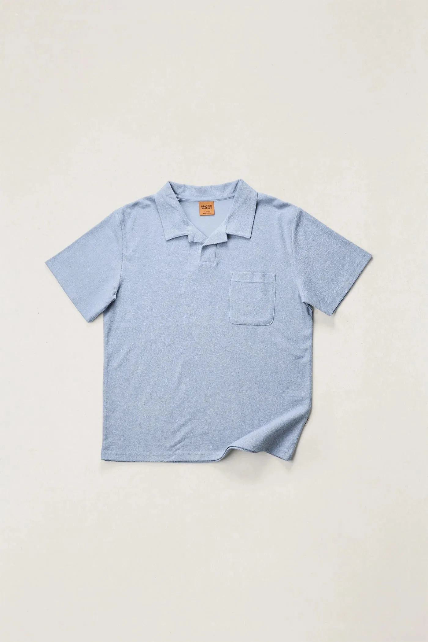 Rhythm Men's Vintage Terry Polo Blue - Blue sold by Sun Diego Boardshops