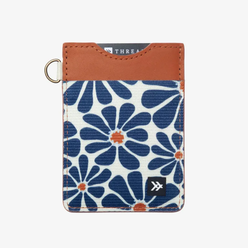 Thread Vertical Leather Wallet - Emmeline Navy made by Sun Diego Boardshops