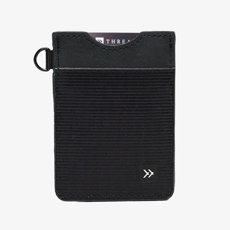 Thread Vertical Leather Wallet - Black made by Sun Diego Boardshops