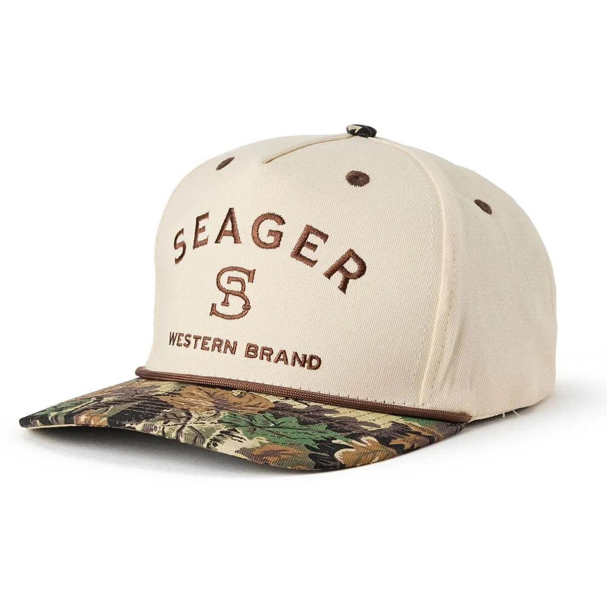 Seager Men's Branded Snapback Cream/Camo - Camo Cream sold by Sun Diego Boardshops