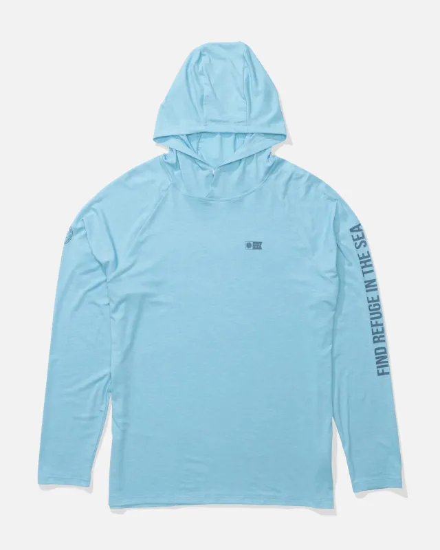 Salty Crew Men's Mariner Lite UV Hood - Air Blue made by Salty Crew
