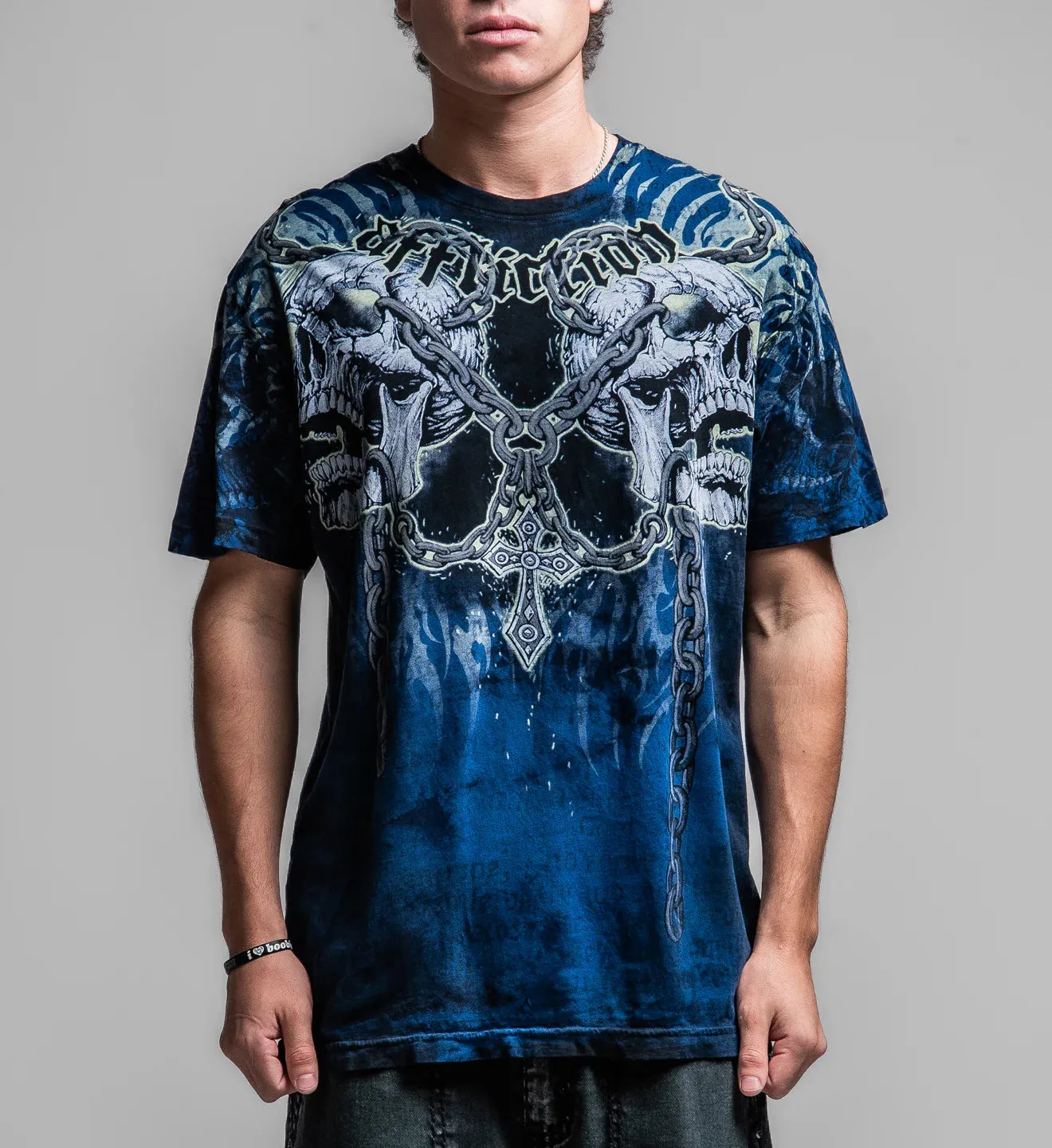Affliction Men's Decimation Tee - Navy/Dk.Navy Crystal Wash sold by Sun Diego Boardshops