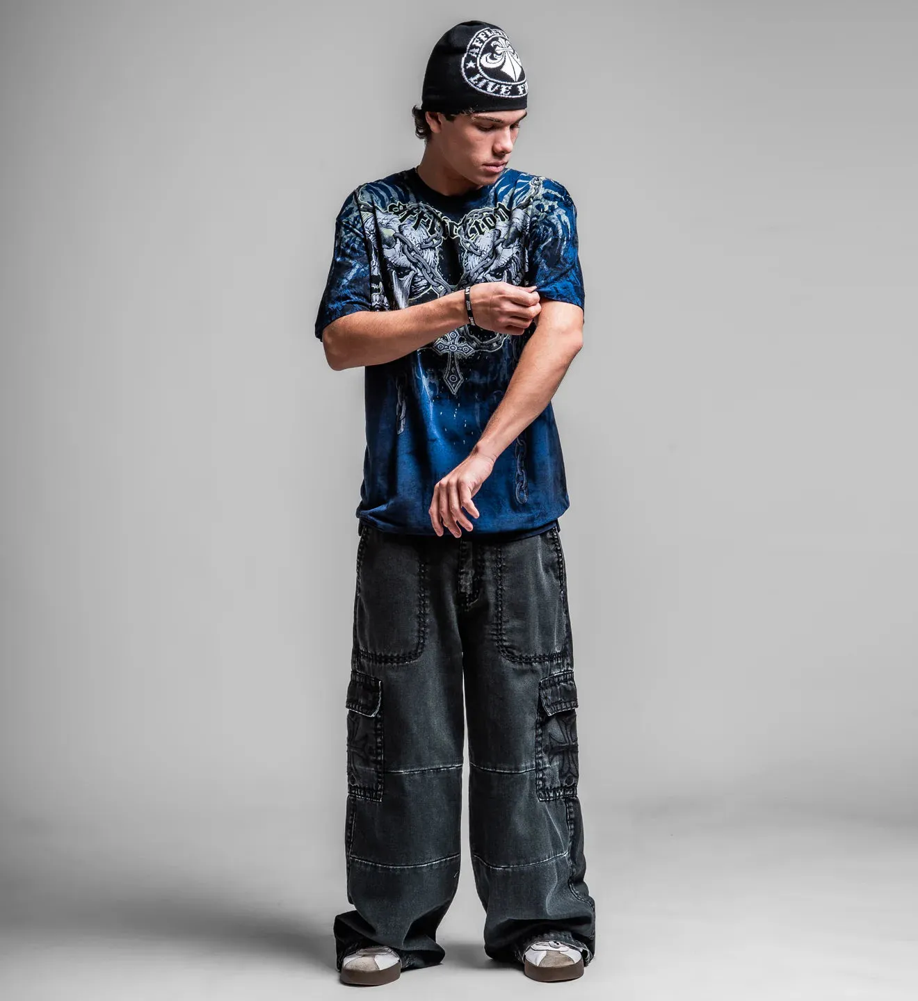 Affliction Men's Decimation Tee - Navy/Dk.Navy Crystal Wash sold by Sun Diego Boardshops product image thumbnail 5