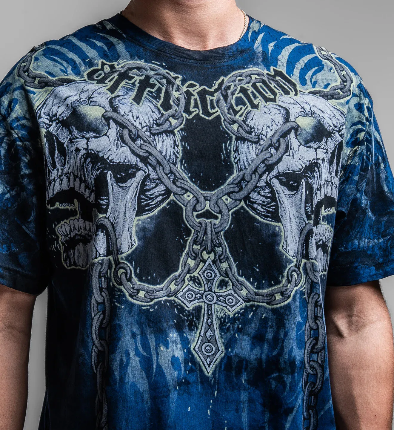 Affliction Men's Decimation Tee - Navy/Dk.Navy Crystal Wash sold by Sun Diego Boardshops product image thumbnail 3