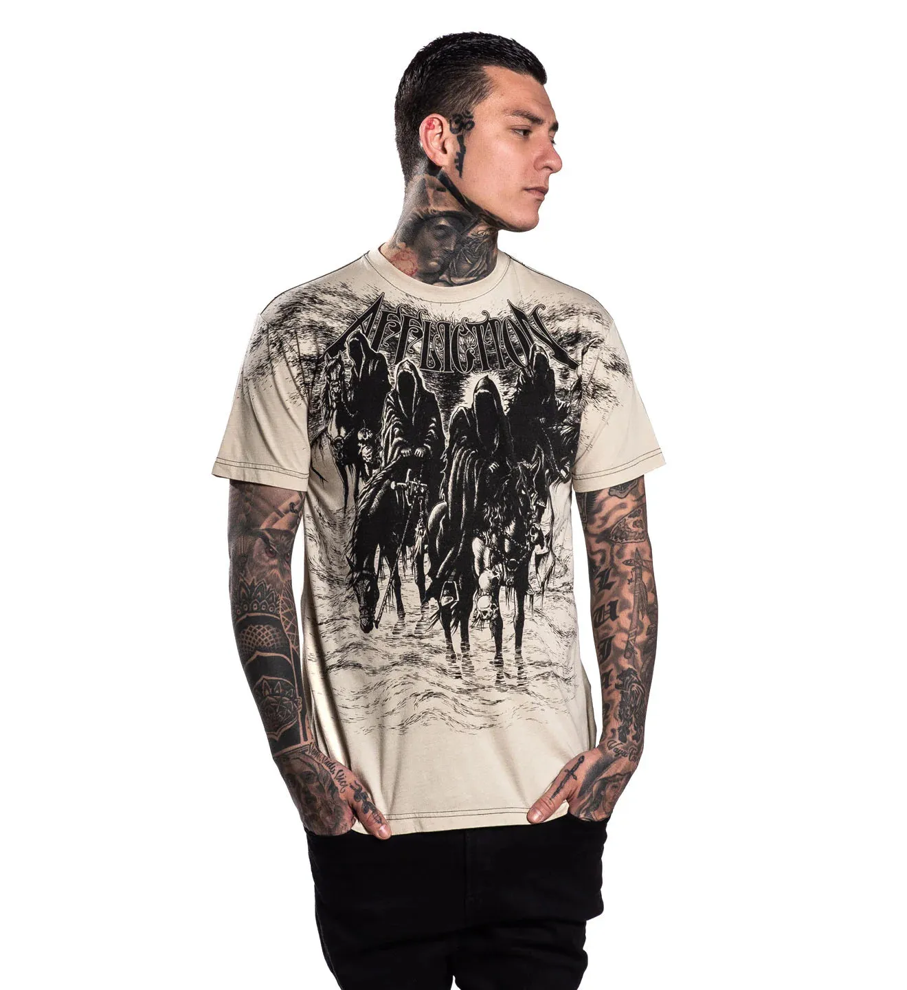 Affliction Men's Black Night Tee - Sand sold by Sun Diego Boardshops product image thumbnail 3