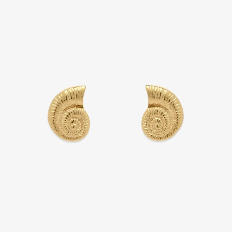 Pura Vida Seashell Stud Earrings - Gold made by Pura Vida