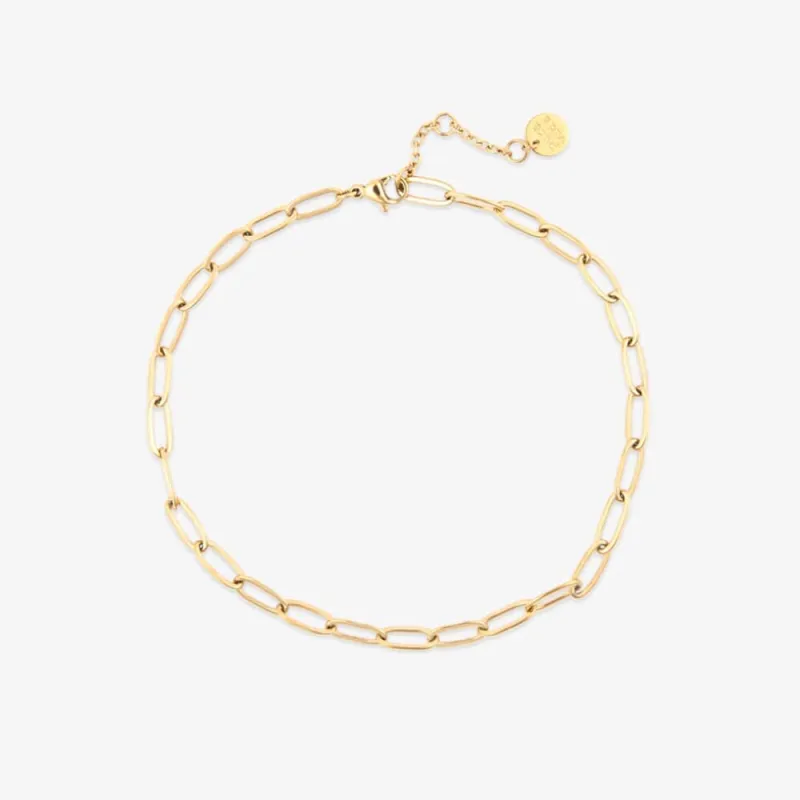 Pura Vida Harper Paperclip Chain Anklet - Gold made by Pura Vida