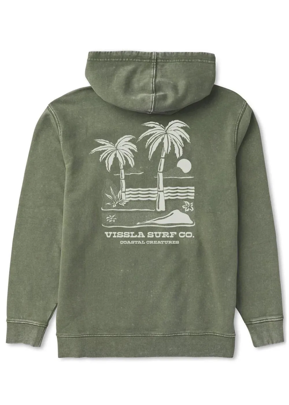 Vissla Men's Washout Eco Pullover Hoodie - Army sold by Sun Diego Boardshops