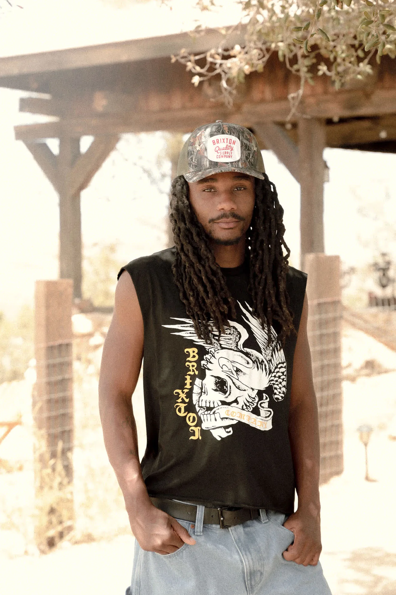 Brixton Men's Wolcott Worn In Boxy Muscle Tank - Black sold by Sun Diego Boardshops product image thumbnail 2