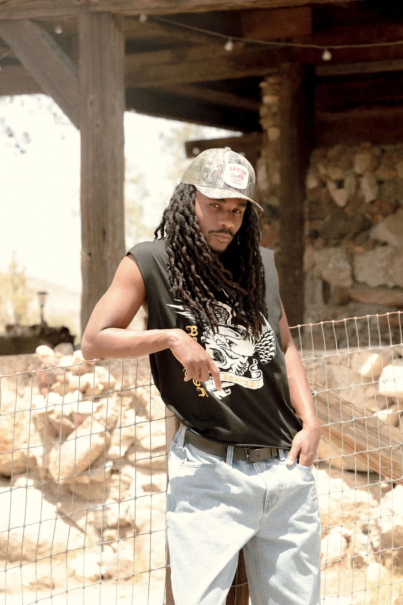 Brixton Men's Wolcott Worn In Boxy Muscle Tank - Black sold by Sun Diego Boardshops product image thumbnail 3