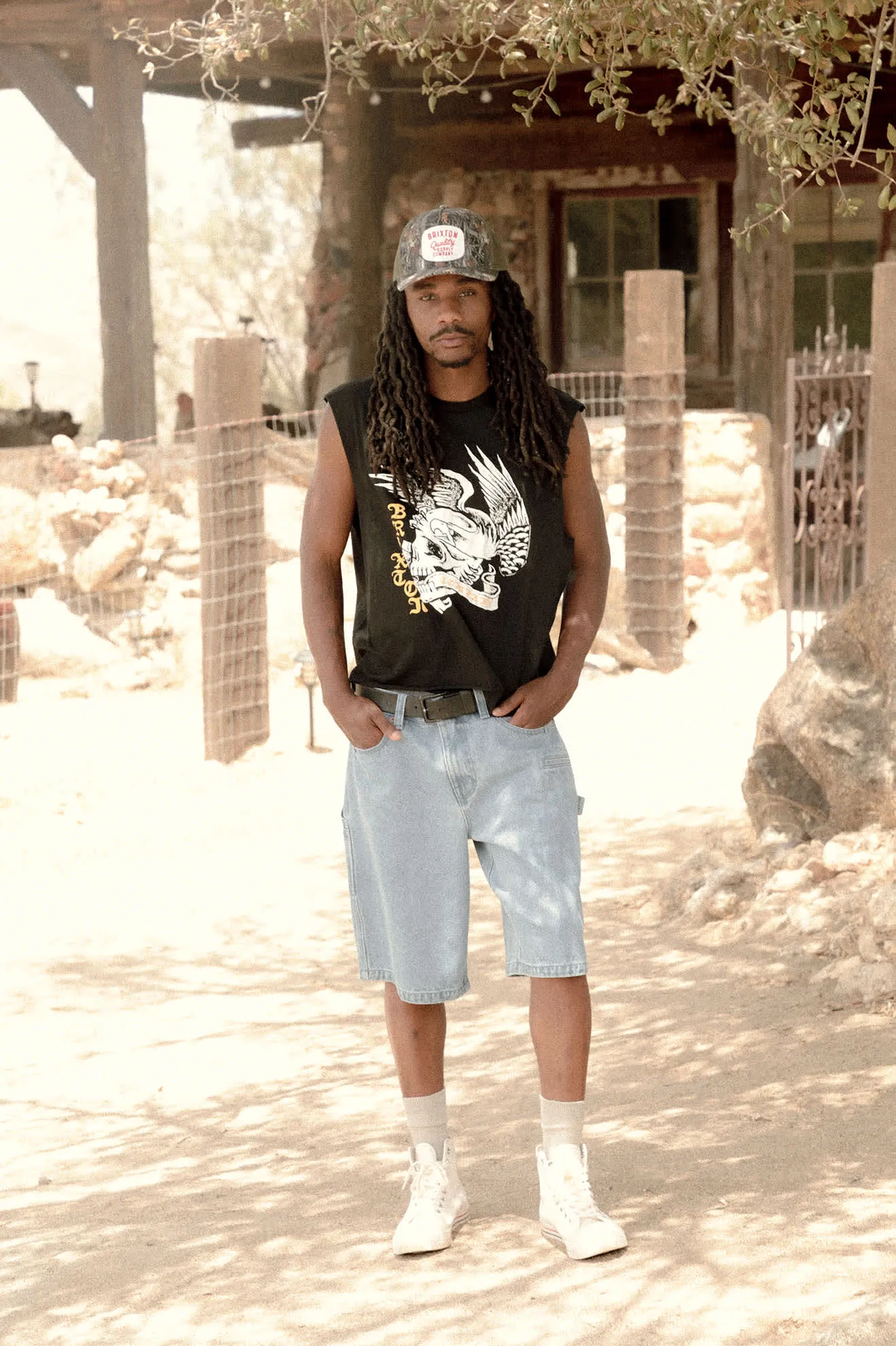 Brixton Men's Wolcott Worn In Boxy Muscle Tank - Black sold by Sun Diego Boardshops product image thumbnail 4