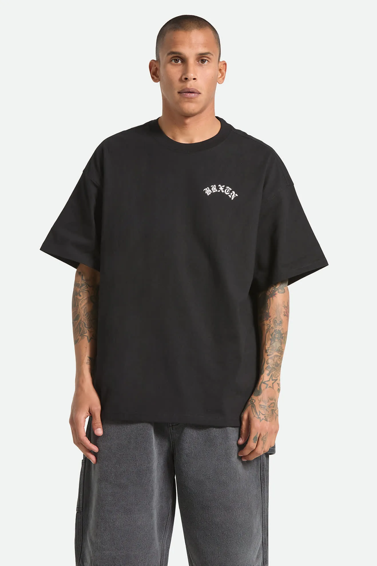 Brixton Men's Drive Short Sleeve Oversized T-Shirt - Black sold by Sun Diego Boardshops product image thumbnail 2