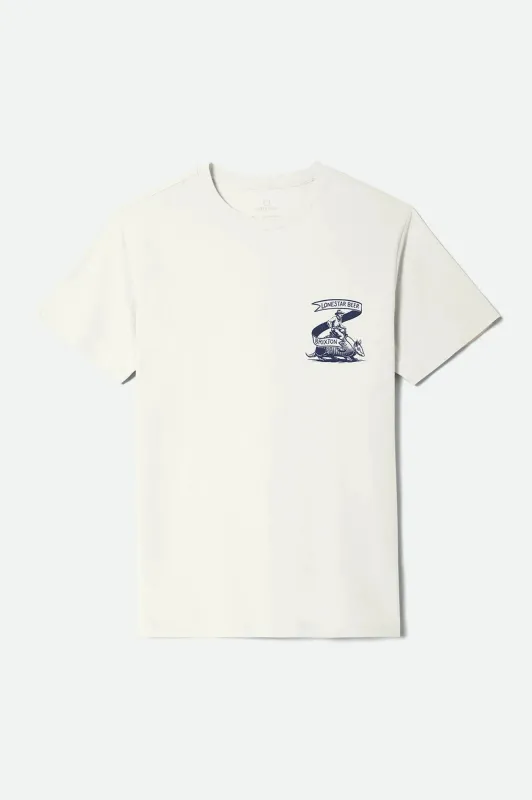 Brixton Men's Lone Star Armadillo Short Sleeve Standard T-Shirt - Cream made by Brixton