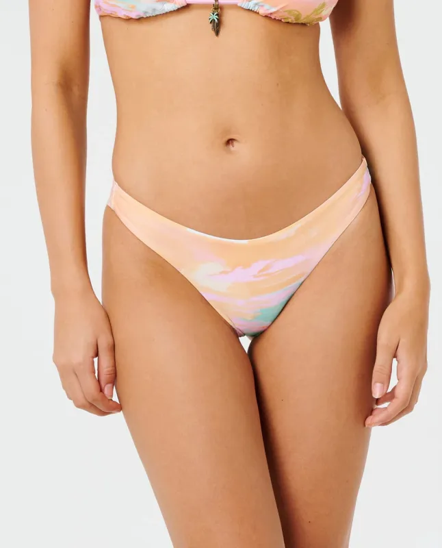Rip Curl Women's Topanga Canyon Hipster Cheeky Coverage Bikini Bottom - Peach made by Ripcurl