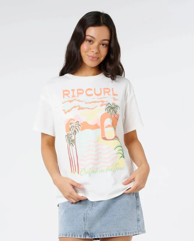 Rip Curl Women's Half Moon Bay Relaxed Tee - Bone made by Ripcurl