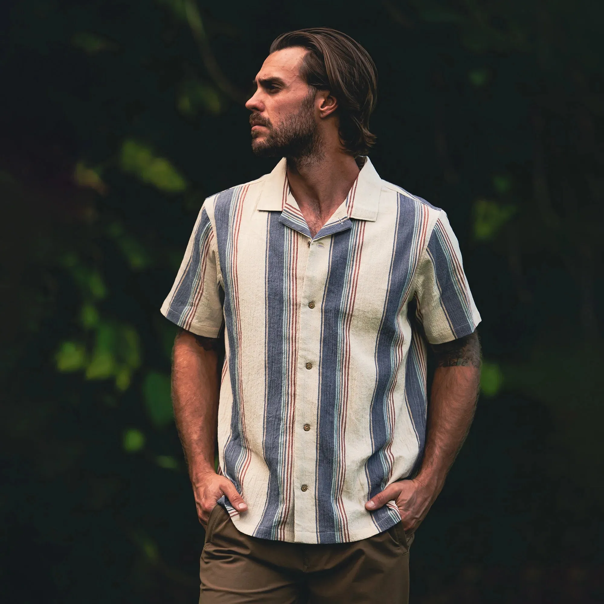 Roark Men's Gonzo Short Sleeve Button Up Shirt - Ivory sold by Sun Diego Boardshops product image thumbnail 3