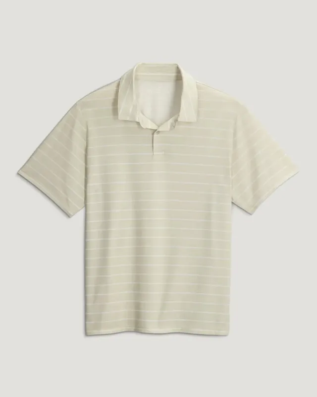 Free Fly Men's Elevate Polo - Dash Stripe Birch made by Sun Diego Boardshops