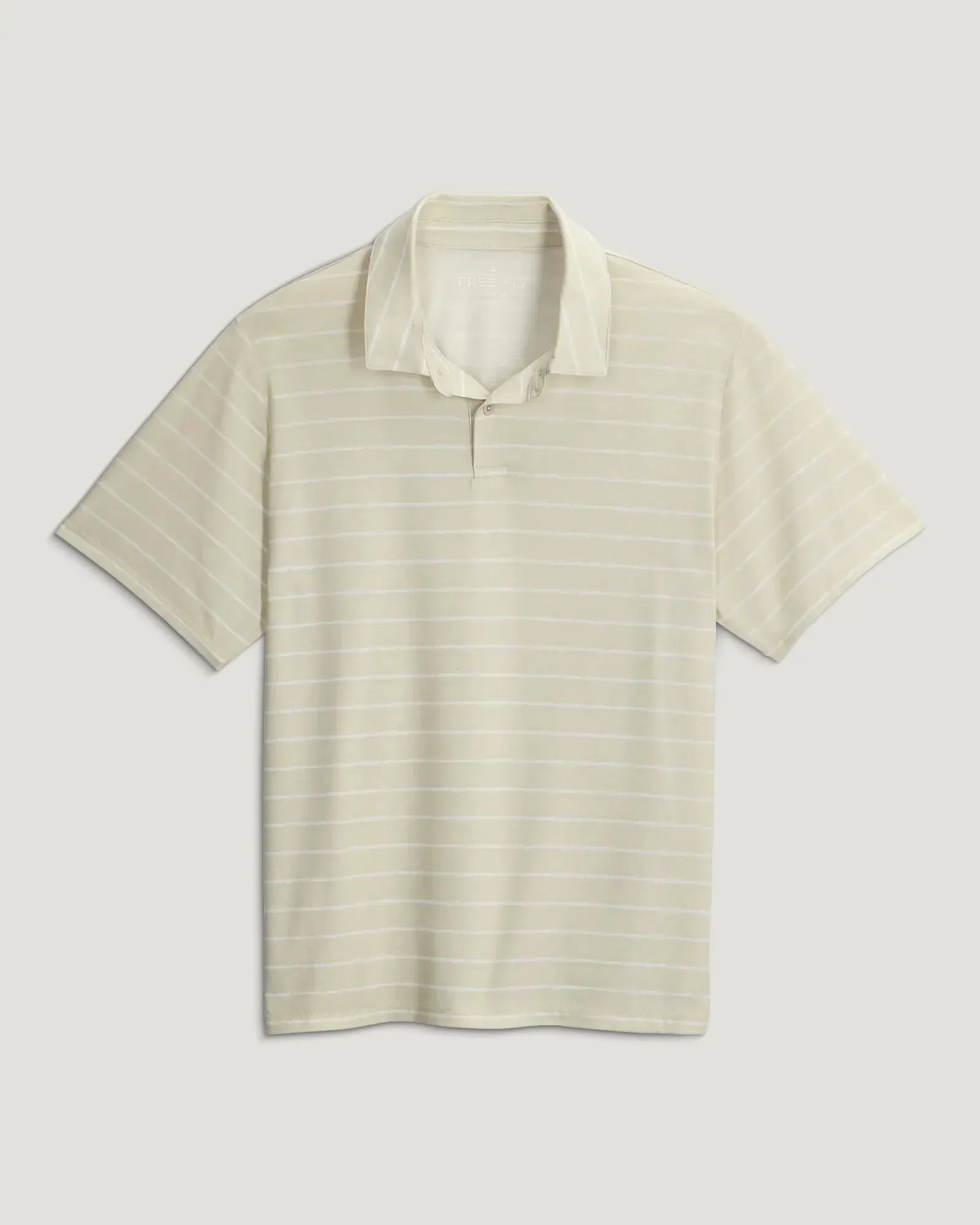 Free Fly Men's Elevate Polo - Dash Stripe Birch sold by Sun Diego Boardshops