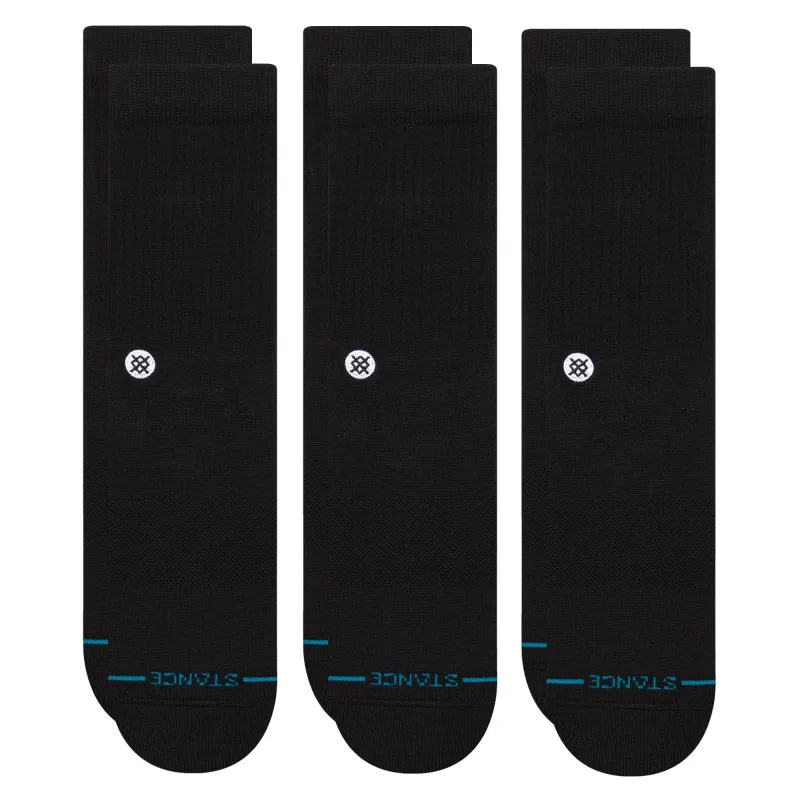 Stance Men's Icon 3 Pack Socks - Black made by Stance