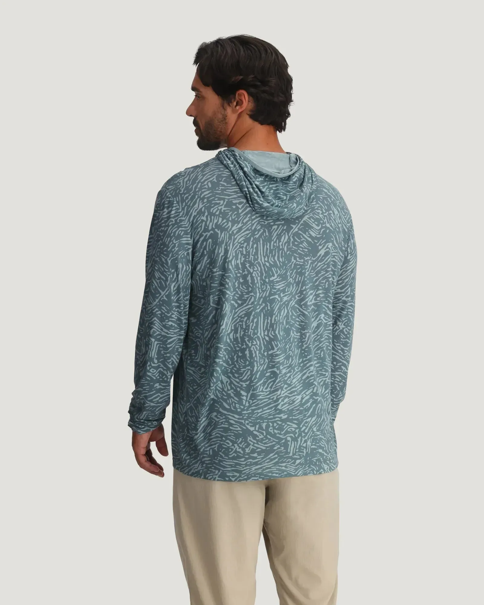 Free Fly Men's Bamboo Lightweight Hoodie - Tidal Flow Print Stormy Sea sold by Sun Diego Boardshops product image thumbnail 3