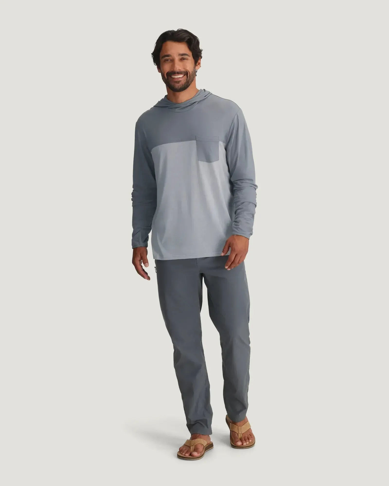 Free Fly Men's Bamboo Hybrid Hoodie - Slate/Aspen Grey sold by Sun Diego Boardshops product image thumbnail 4