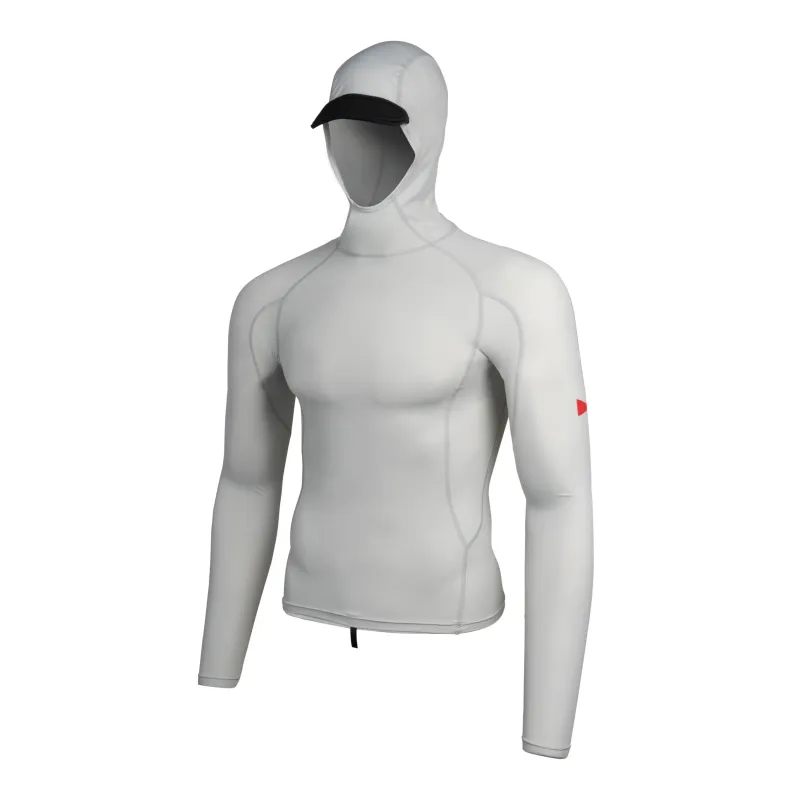 Florence Marine X Men's Long Sleeve Hooded Rashguard - Silver made by Florence Marine