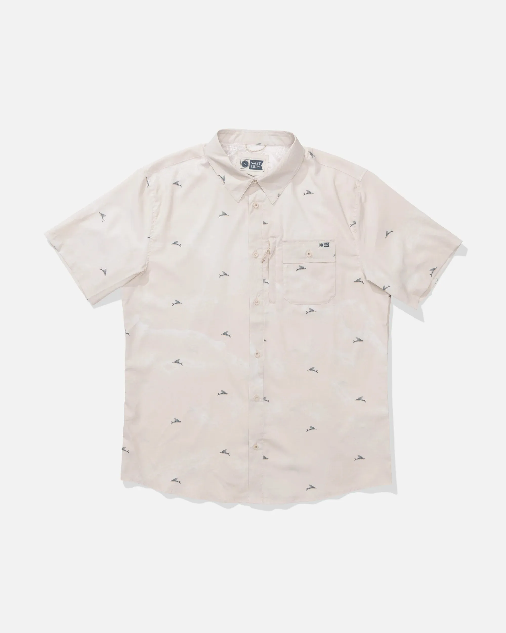 Salty Crew Men's Flagship UV Button Up - Natural sold by Sun Diego Boardshops