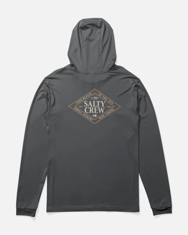 Salty Crew Men's Iconic Hood Sunshirt - Charcoal made by Salty Crew