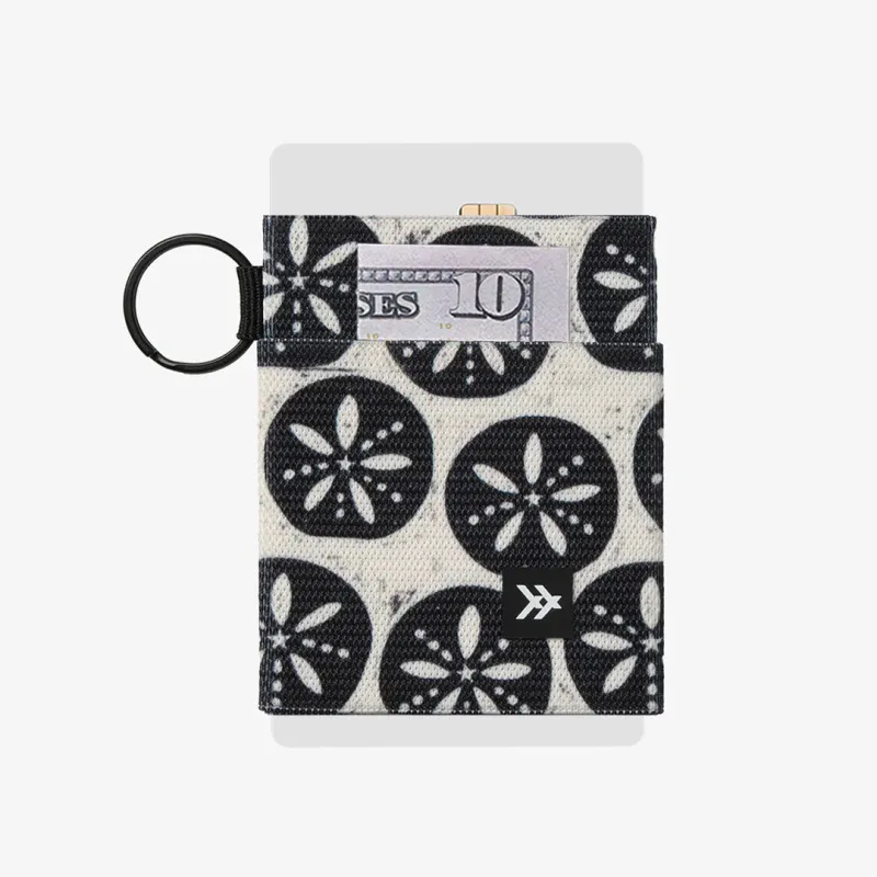 Thread Elastic Wallet - Sand Dollar Black made by Sun Diego Boardshops