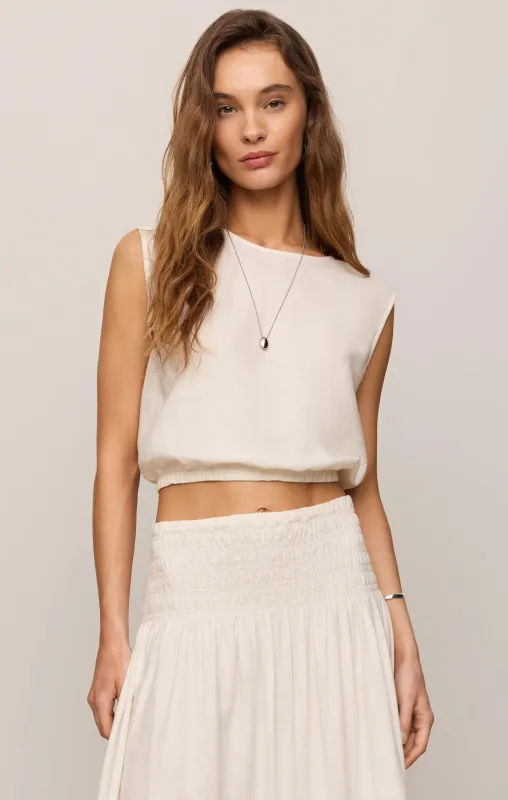 Z-Supply Women's Merit Sleeveless Linen Top - White made by Z Supply