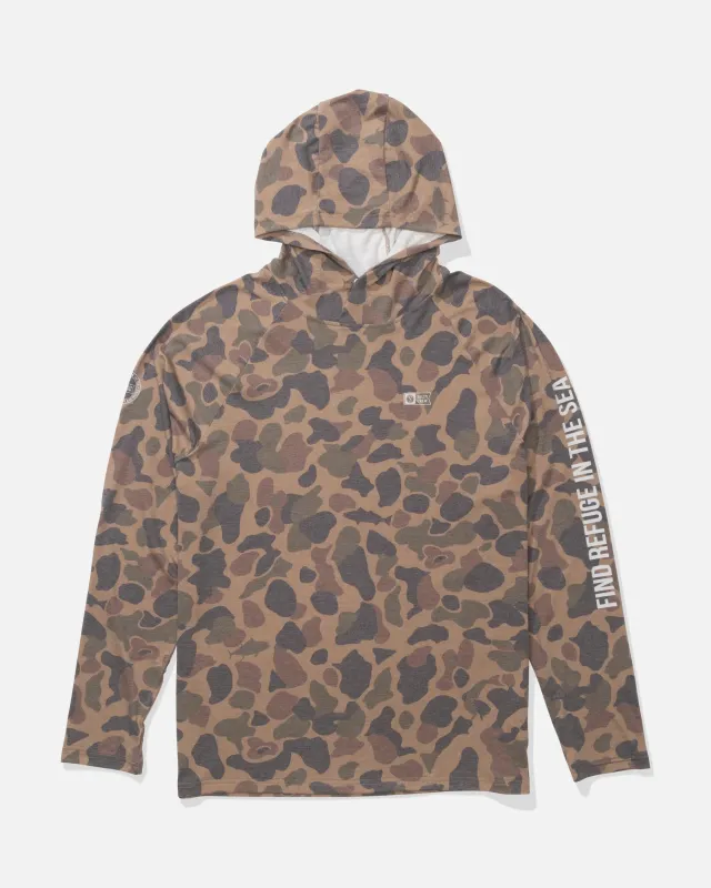 Salty Crew Men's Mariner Lite UV Hood - Tan Camo made by Salty Crew