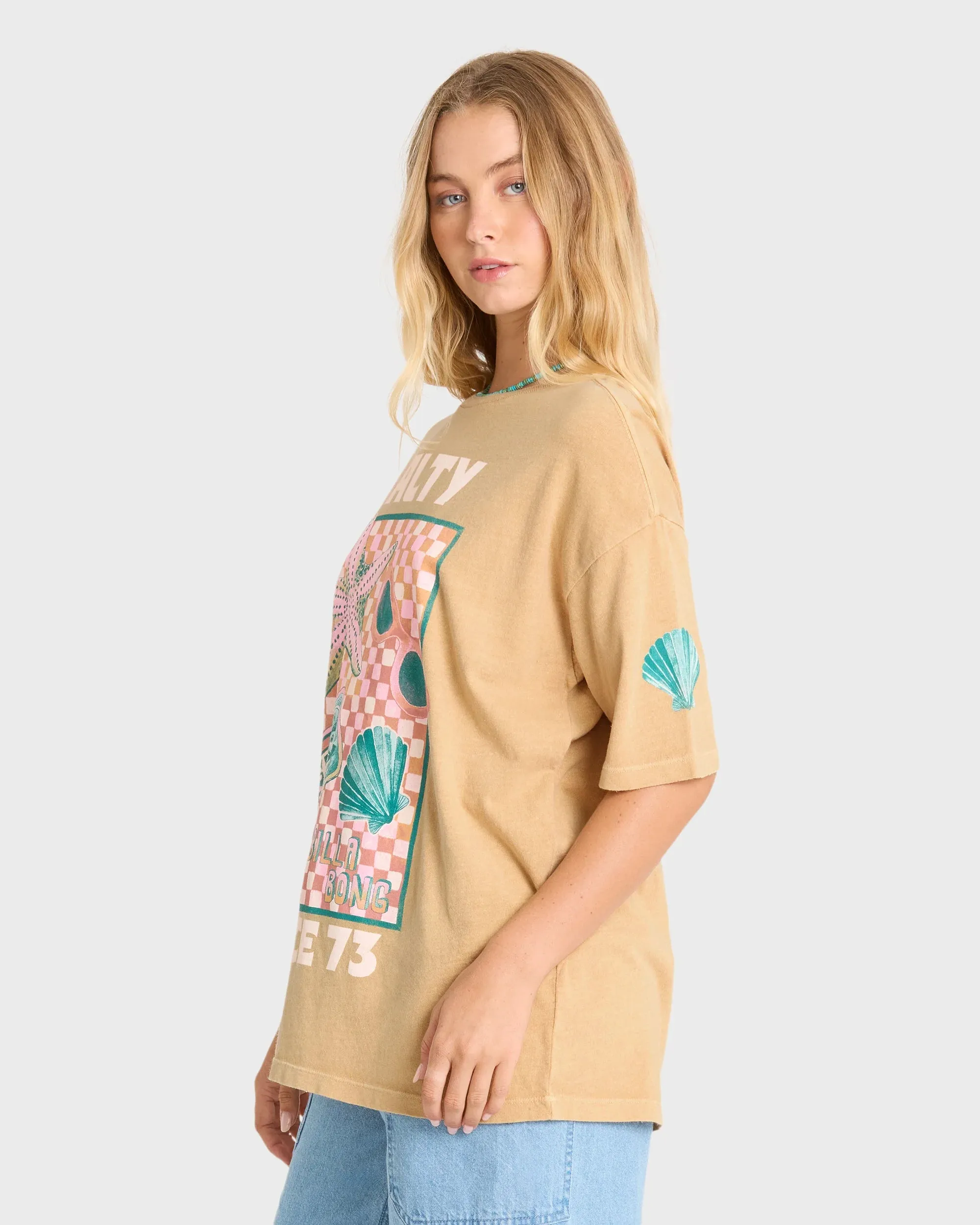 Billabong Women's Salty Since Short Sleeve Cotton Graphic T-Shirt - Curry sold by Sun Diego Boardshops product image thumbnail 4