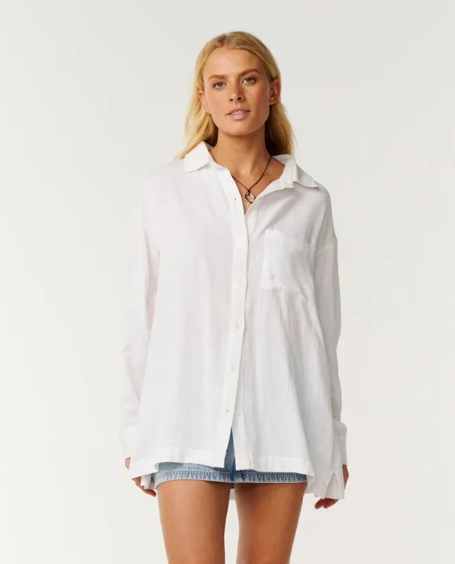 Rip Curl Women's Vibe Surf Long Sleeve Shirt - White made by Ripcurl