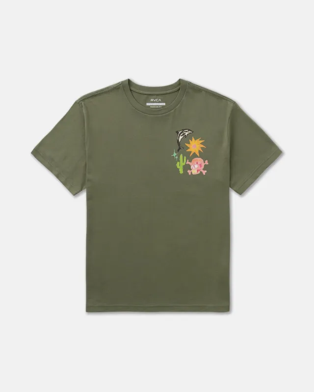 RVCA Men's High On Life Short Sleeve Tee - Olive made by RVCA