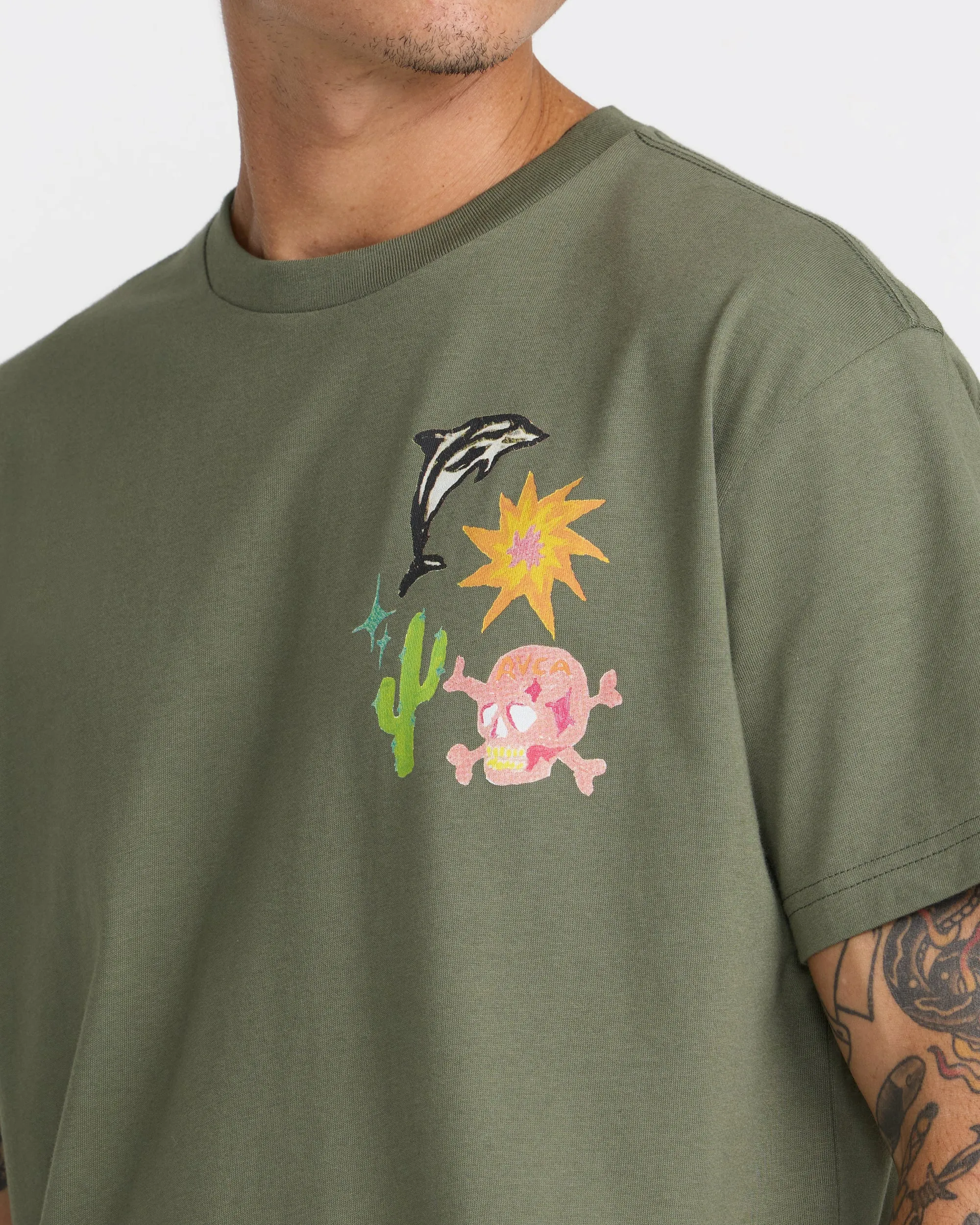 RVCA Men's High On Life Short Sleeve Tee - Olive sold by Sun Diego Boardshops product image thumbnail 5