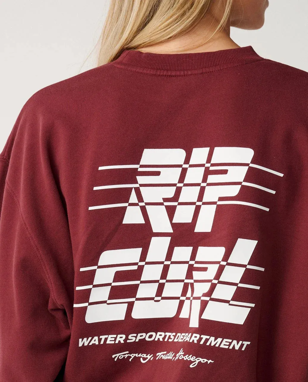 Rip Curl Women's Sports Dept Drop Shoulder Crew - Dark Plum sold by Sun Diego Boardshops product image thumbnail 5