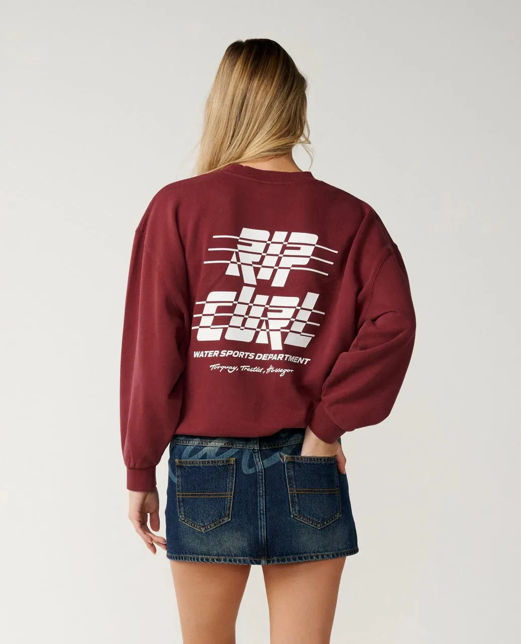 Rip Curl Women's Sports Dept Drop Shoulder Crew - Dark Plum sold by Sun Diego Boardshops product image thumbnail 3