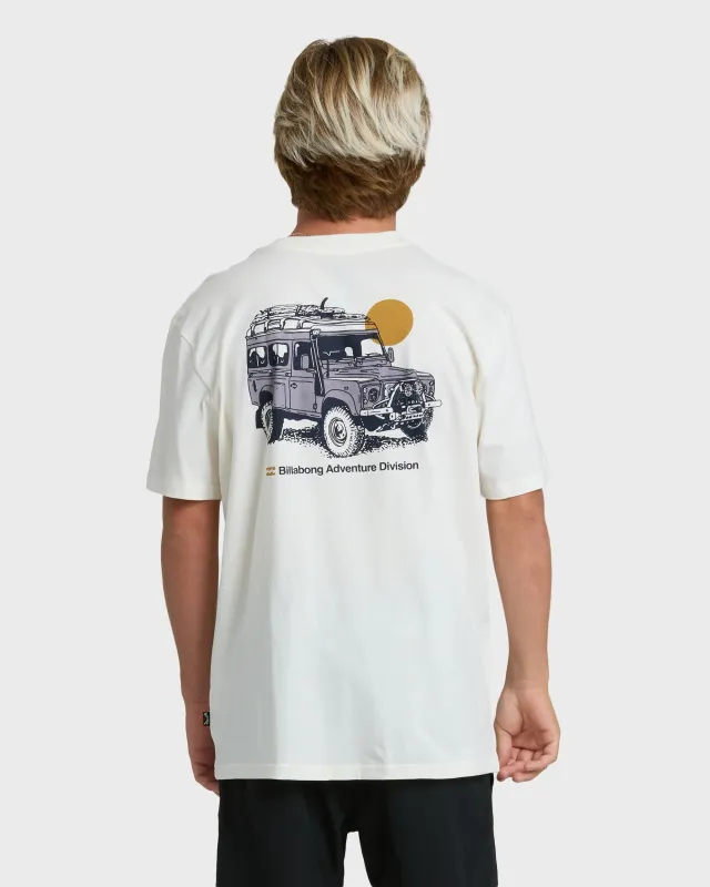Billabong Men's Make Tracks Adiv Premium Short Sleeve T-Shirt - Off White made by Billabong