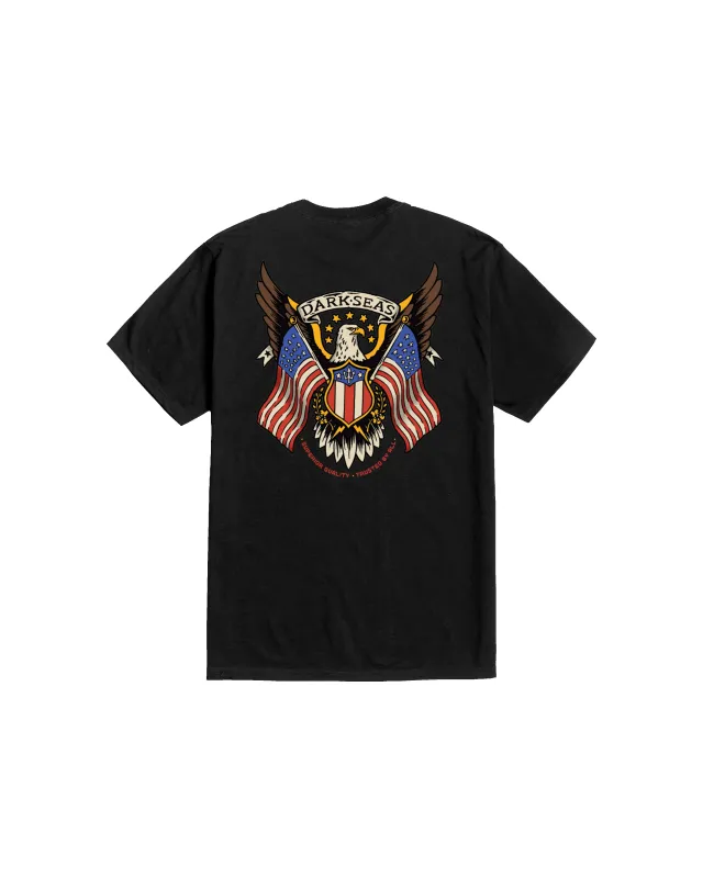 Dark Seas Men's Land Of The Free Stock T-Shirt - Black made by Sun Diego Boardshops