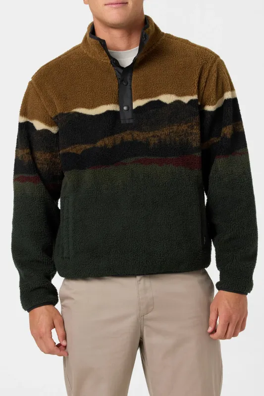 O'Neill Men's Crestline Hi Pile Half Snap Jacket - Dark Khaki made by O'Neill