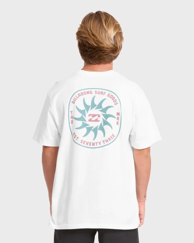 Billabong Men's Rotation Premium Short Sleeve Knit Graphic T-Shirt - Off White made by Billabong