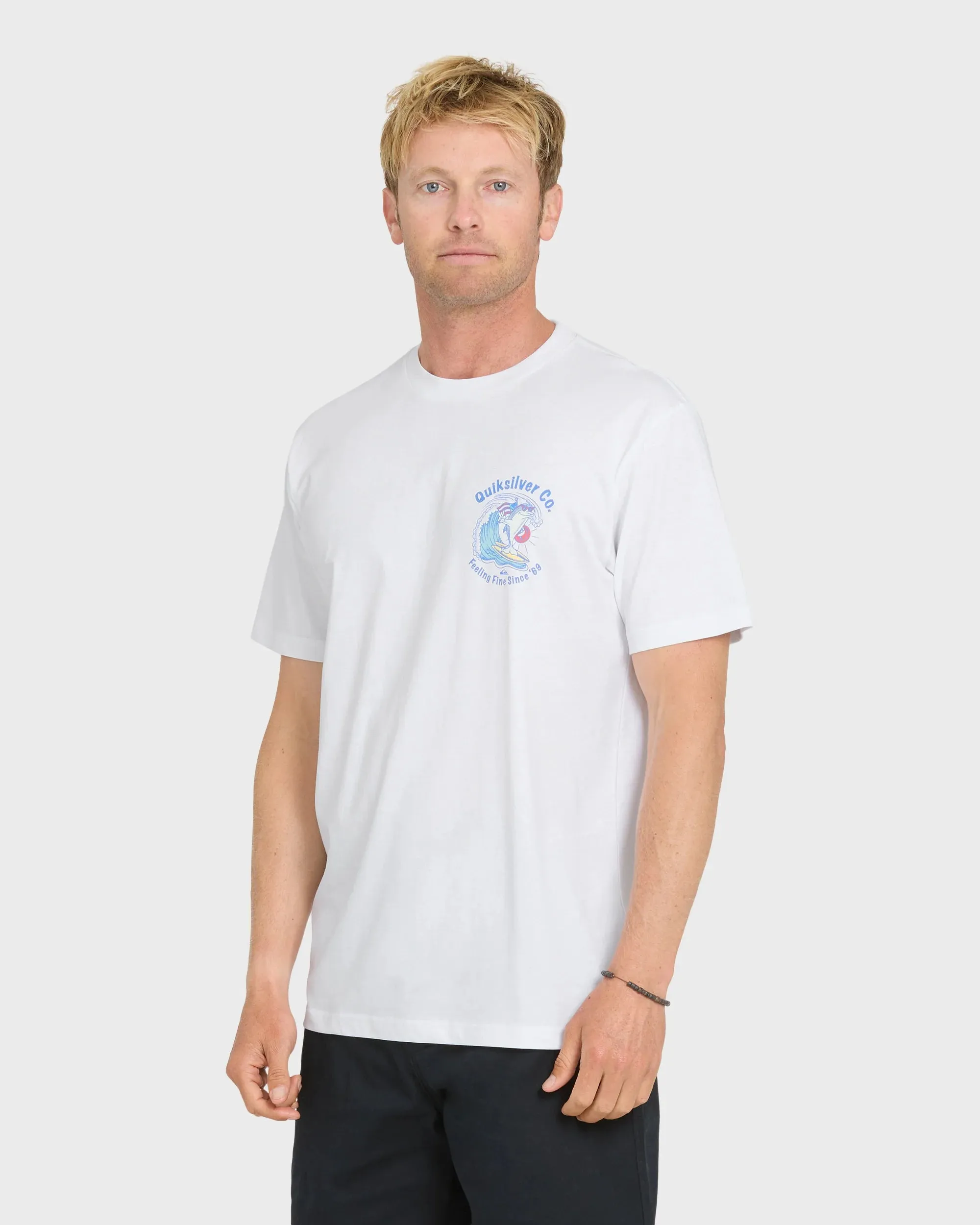 Quiksilver Men's Patriot Dolphin Short Sleeve Knit T-Shirt - White sold by Sun Diego Boardshops product image thumbnail 3