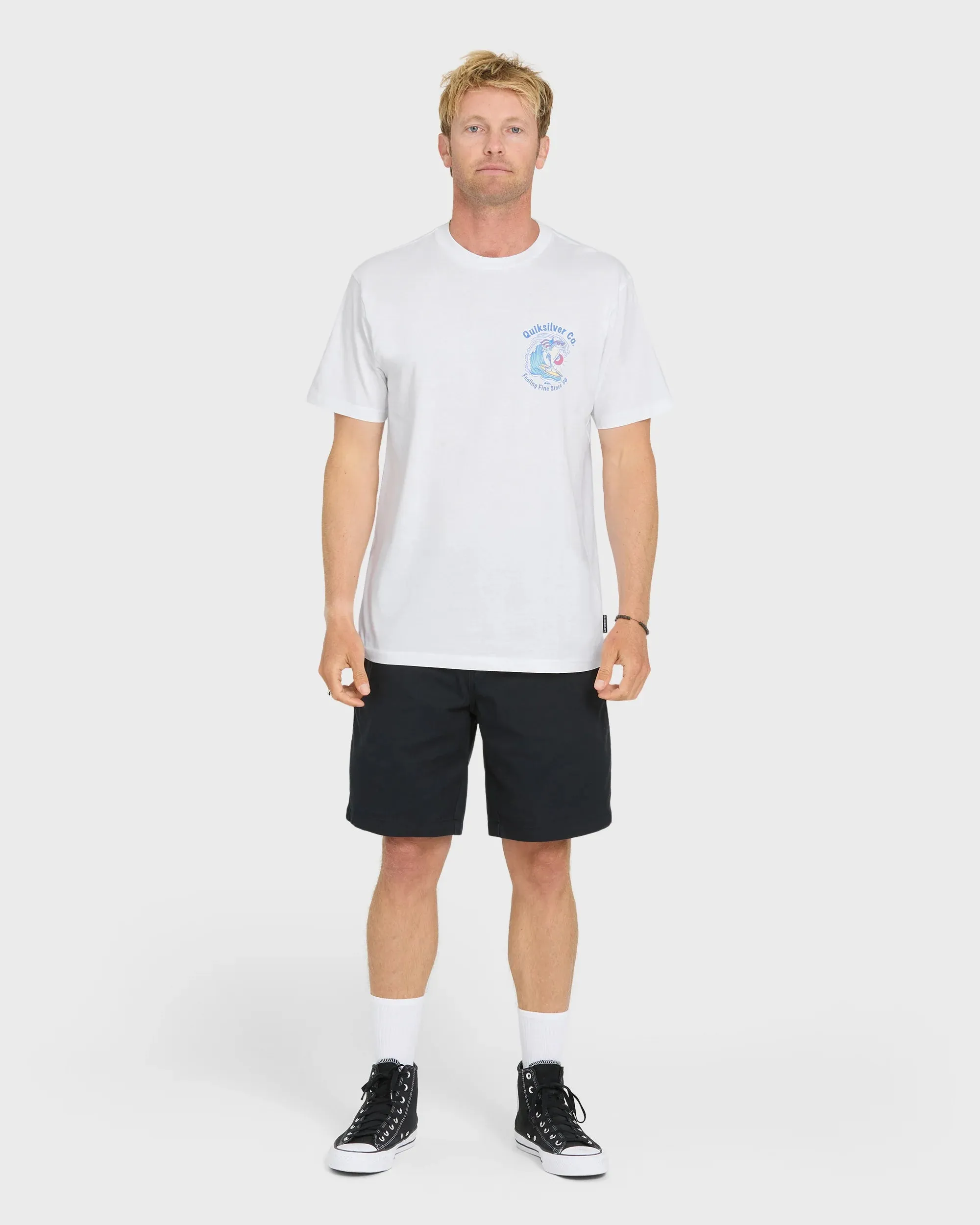 Quiksilver Men's Patriot Dolphin Short Sleeve Knit T-Shirt - White sold by Sun Diego Boardshops product image thumbnail 4