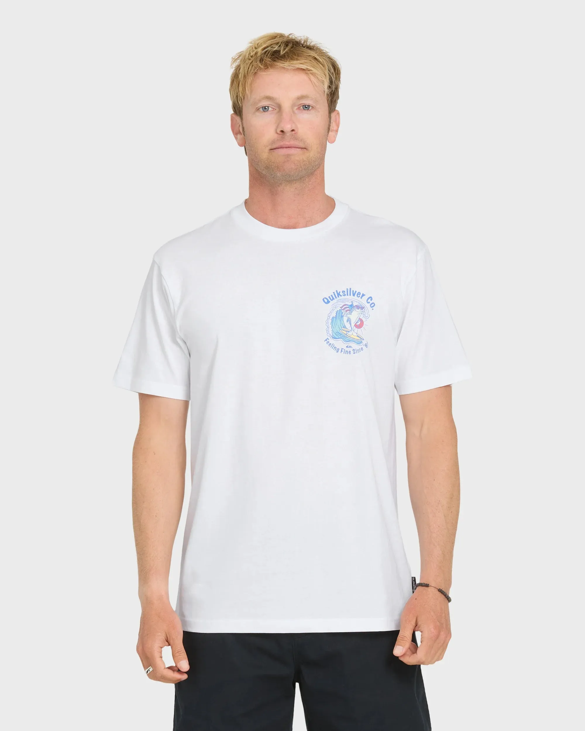Quiksilver Men's Patriot Dolphin Short Sleeve Knit T-Shirt - White sold by Sun Diego Boardshops product image thumbnail 2