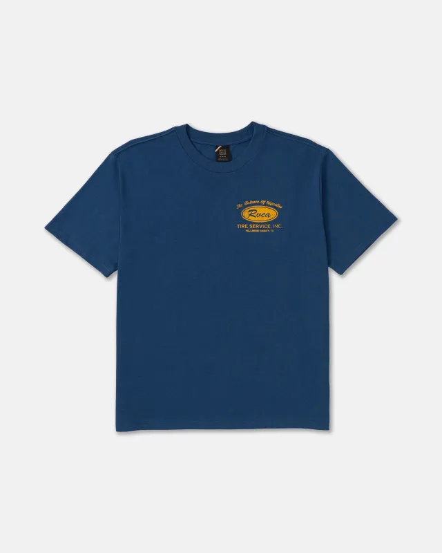 RVCA Men's Balance Bros Short Sleeve Tee - Dark Denim made by RVCA
